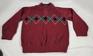 Suéter Pullover Gymboree Niños Rojo Argyle Preppy 1/4 Cremallera 5T - Imagen 1 de 7
