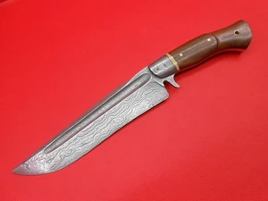 Cuchillo Bowie Rambo Damasco Hecho a Mano Mango de Madera Rosa con Funda de Cuero S927 - Imagen 1 de 11