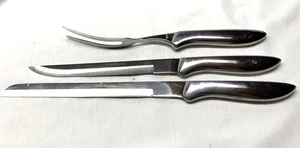 3 Piece Solid Stainless Steel Carving Set 2 Knives 1 Fork Made In Japan - Picture 1 of 7