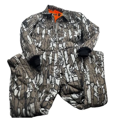 Trebark Camo Coveralls Reversible Blaze Orange Insulated Hunting Mens Size 36x30 - Image 1 of 4