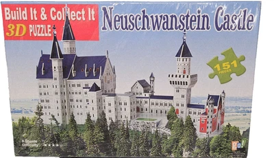 Neuschwanstein Castle 3D Puzzle 151 Pieces Go! 17.7" x 7.1" x 11" 8+ New Sealed - Image 1 of 4