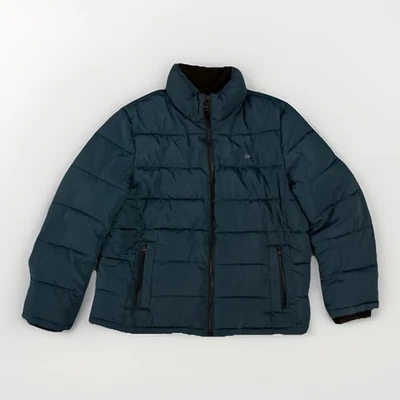 Abrigo acolchado de invierno gris Calvin Klein RN#54163 para mujer grande aguamarina turquesa Foto 1 de 4