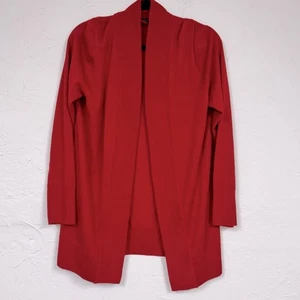 Maglione cardigan Talbots rosso aperto davanti donna L lana merino preppy carriera - Foto 1 di 6