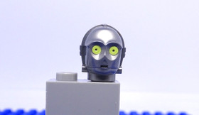 LEGO Minifig HEAD for Sw0766 Silver Protocol Droid U-P30, Part X134pb01, 75146