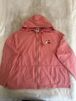 Disney Parks Authentic Full Zip Pink Hoodie Minnie Mouse Women XXL - Image 1 of 4