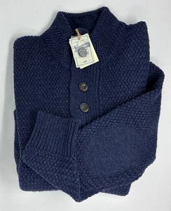 NWT Shott Bros NYC, Handcrafted Knit Sweater, Men Size 2XL, Navy - Picture 1 of 22