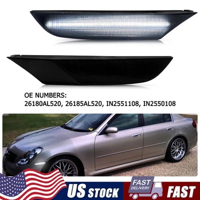 Luces LED blancas para parachoques delantero para Infiniti G35 sedán 4P 2003-2006 EE. UU. Foto 1 de 4