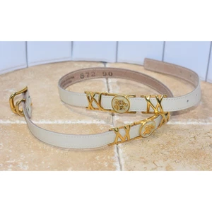 GIANNI VERSACE Medusa Logo Hardware Industria Argentina Leather Belt 36" - Picture 1 of 7