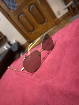Vintage 30-40’s WWII GOLD/Pink AIR-FORCE AVIATOR  Woman’s TearDrop SUNGLASSES - Image 1 of 4