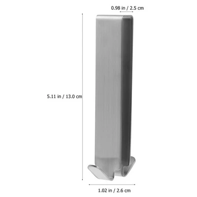  4 Pcs Shower Door Hooks No Drilling Stainless Steel Towel Hooks Double-side - Image 1 of 4