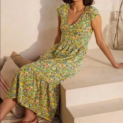 Boden Mujer Talla 8 R Voop Niveles Colorido Floral Bolsillo Campesino Vestido Midi Foto 1 de 4