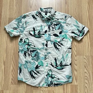 VOLCOM MARBLE FLORAL Short Sleeve Button Up Shirt Men’s Size Medium M Summer - Picture 1 of 6