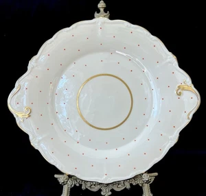 Royal Paragon Vintage Art Deco Sandwich Plate Design 74672 Peach Polka Dot 10.5” - Picture 1 of 6