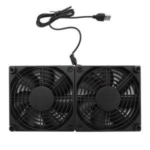 120Mm 5V USB Powered PC Router Dual Fans High Airflow Cooling Fan for4574 - Afbeelding 1 van 7