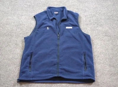 Vineyard Vines Vest Men Large Blue Fleece Full Zip Pockets Hiking Outdoor Golf  - Image 1 of 4