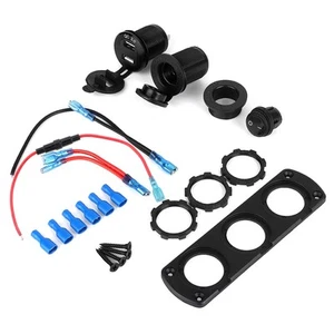 12V Gniazdo zapalniczki Podwójne zasilanie USB + niezależny przełącznik i Blu REL - Zdjęcie 1 z 11