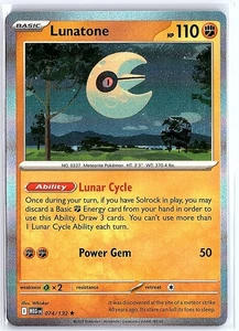 Pokémon Mega Evolution 2025 - MEG EN Lunatone Raro Holo #074/132 - Imagen 1 de 10