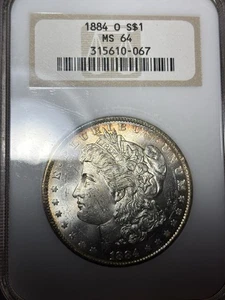 1884-O NGC MS64 Morgan Dollar, Vintage Fatty, Full Hologram, Peripheral Toned! - Picture 1 of 5