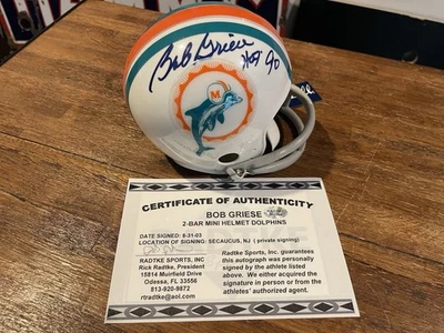 Mini casco firmado por Bob Griese autógrafo certificado de autenticidad Foto 1 de 4