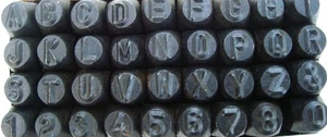 Metal Stamps Reverse Number & Letter set 1/8"-3mm *embossed Affect - Picture 1 of 4