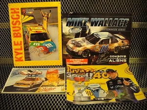 NASCAR Signed Pictures ~ LOT of 4 ~ Kyle Busch ~ Hamlin ~ Bobby Allison ~Wallace - Picture 1 of 8