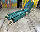 Antique Kingsbury Golden Arrow Race Car Tin Windup Toy RARE Green Paint KEENE