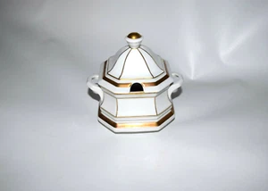 Vintage Sugar Bowl & Lid- White and Gold GALLO Porcelain, Germany - Picture 1 of 8