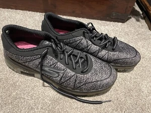 Skechers Go Flex Walk Black Grey (14011) Ladies Shoes Trainers Size UK 4 - Picture 1 of 10
