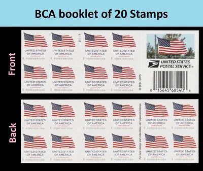 US 6021a Flag F booklet 20 BCA B11111 MNH 2025 - Image 1 of 3