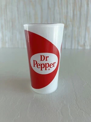 Vaso de beber transparente pintado continental Dr. Pepper Glass vintage Foto 1 de 4