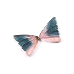 Loose Gemstone Natural Bio Tourmaline Hand Carved Butterfly Wings A1858 - Picture 1 of 3