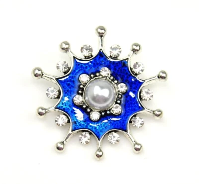 Broche Pin Esmalte Azul, Cristal Starburst Tono Plata Broches Prendedor Regalo Foto 1 de 4