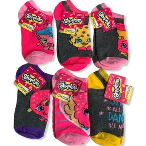 Shopkins Socks No Show 6 Pairs Multi Color Shoe Girls sock sz 6-8.5 shoe 7.5-3.5 - Picture 1 of 9