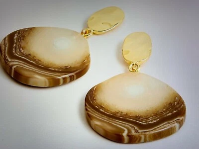 Authentic J Crew Resin Drop Earrings Molasses Brown NWT orig.$78 - Image 1 of 3