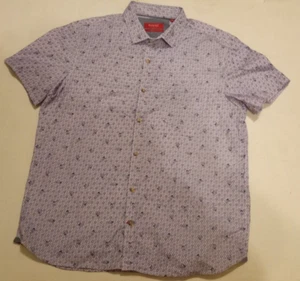 Bruno Milano Mens Modern Fit Blue Purple Sailfish Short Sleeve Button up SZ XL - Picture 1 of 8