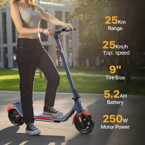 LEQISMART 9 Zoll Elektroroller 15.5MPH Elektro-Scooter E-Roller bis 25km mit APP