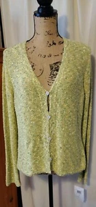LOWER $ NWT J.H. Collectibles Brand Granny Core Button Front Sweater Spring - Picture 1 of 6