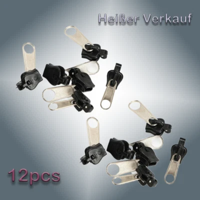 12x Universal Reißverschluss Reparatur Set Zipper Schieber Repair-Head-Ersatz / - Bild 1 von 4