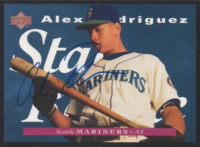 1995 Upper Deck Jumbo On Card Autograph - Alex Rodriguez (#215)   Mariners  UDA - Image 1 of 2