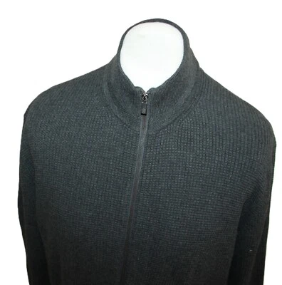 MASSIMO DUTTI HOMBRE ALGODÓN CASHMER CÁRDIGAN Talla XL Sudadera Suéter GRIS - Imagen 1 de 4