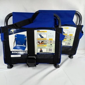 2-GCI Outdoor Full Size Stadium BleacherBack Chairs Blue NWT - Picture 1 of 5