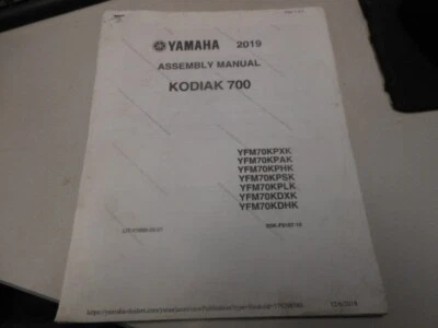 Yamaha Kodiak 700 LIT-11666-32-21 2019 manual de montaje de fábrica Foto 1 de 4