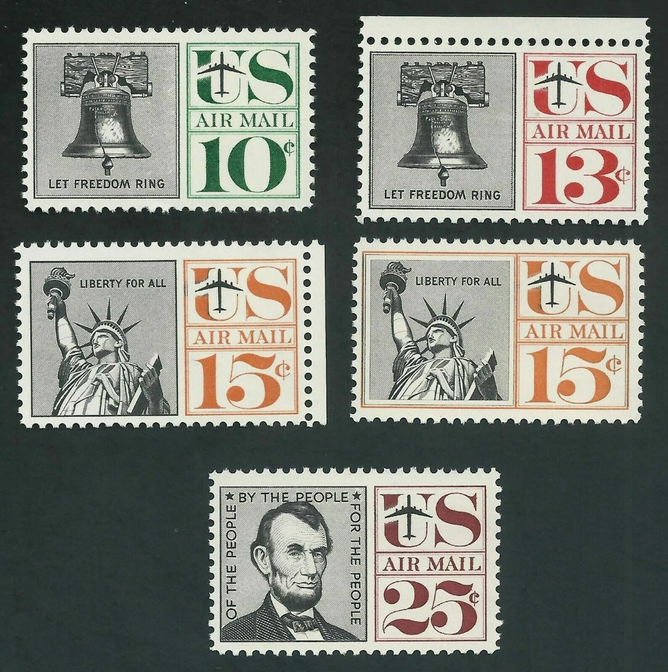 US, C57//63 Air Mail, Regular issue set,  1959-61, VF, MNH - Image 1 of 1