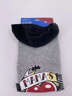 Vibrant Life Pet Dog Hoodie M Mamas Boy Gray Heart Graphic 20-50 Lbs - Image 1 of 4