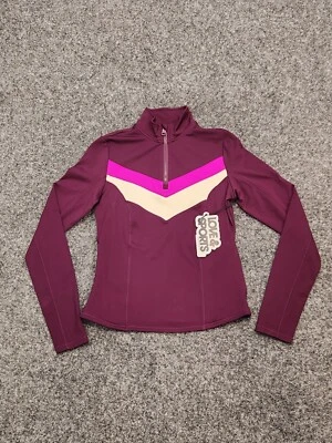 LOVE SPORTS Chaqueta de Pista Mujer Pequeña Púrpura Rosa 1/4 Cremallera Bloques de Color Elastizada Nueva con Etiquetas Foto 1 de 4