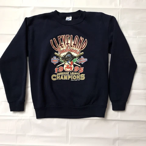 Vintage Cleveland Indians 1995 American League Champions Sweatshirt Sz Youth L Cover