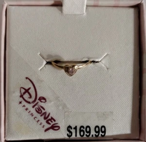 Anillo Corazón Princesa Disney 1.5RD CZ Oro Amarillo 10K Talla 3 - Imagen 1 de 3