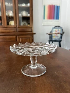 Vintage Fostoria American Glass Pedestal Bon Bon Candy Dish - Picture 1 of 5