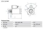 BOSCH Starter Motor for Vauxhall Movano 125 M9T896 2.3 July 2010 to Present