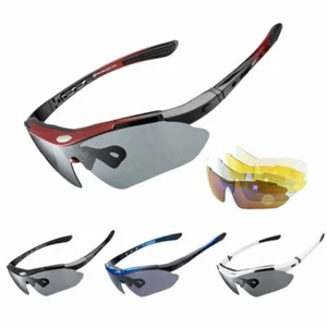 ROCKBROS Polarized Sunglasses Men Sports Driving Pilot Fishing Eyewear 5 Lens - Picture 1 of 17
